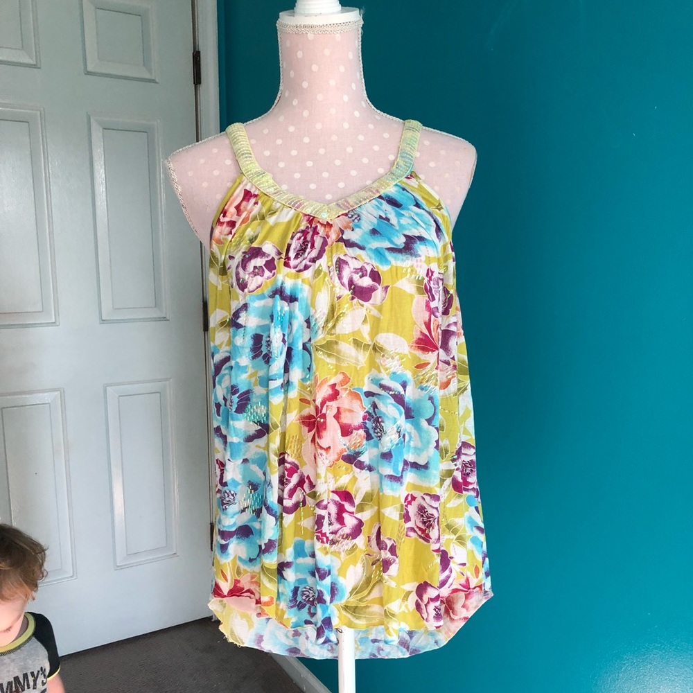 Free People Floral Tank Top